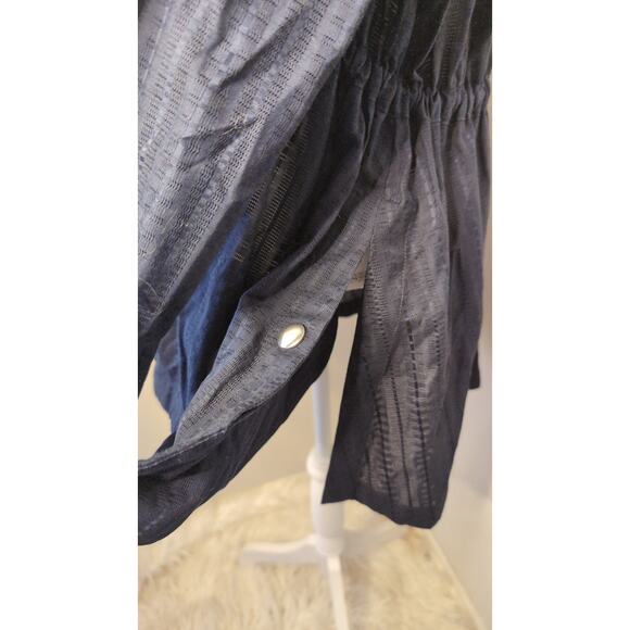 Adam Lippes anorak utility double zip drawstring waist navy jacket lg - Picture 6 of 12